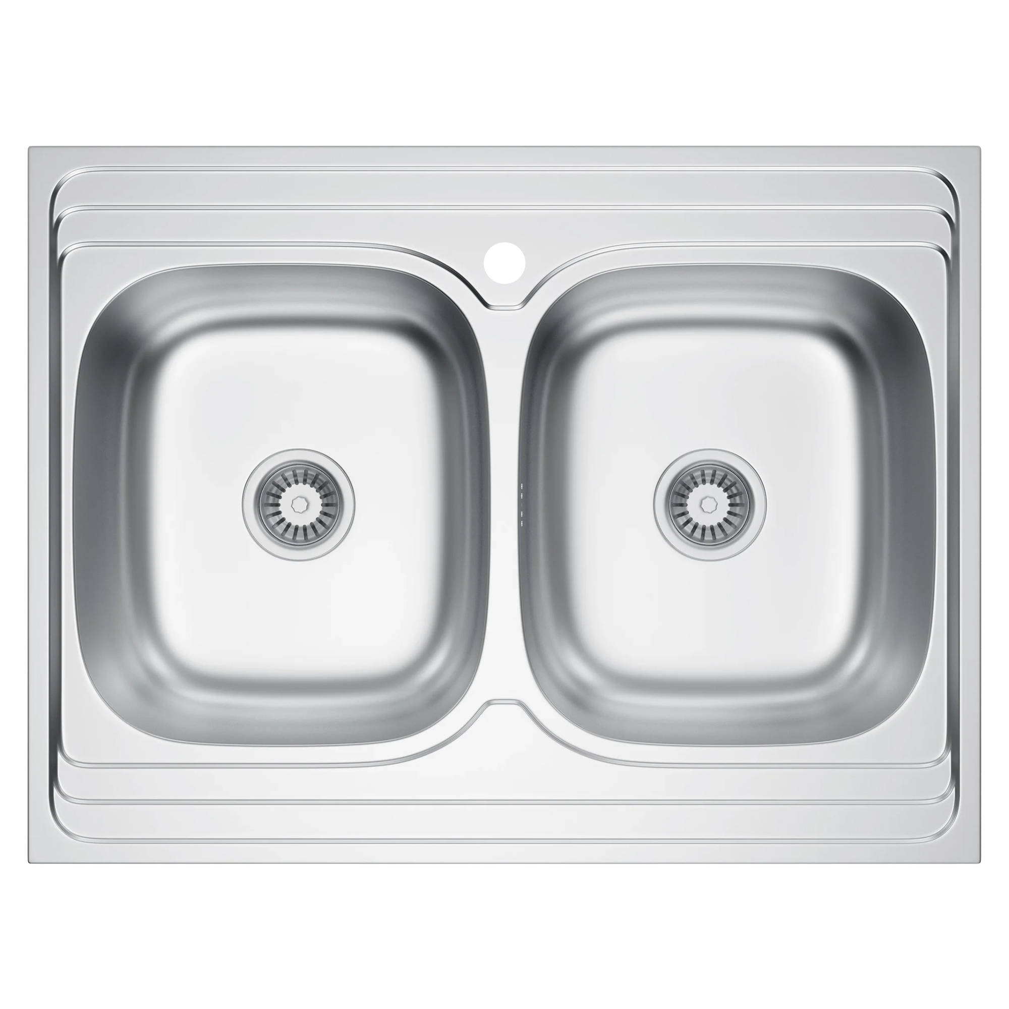 Rustfrit Stål Køkkenvask Renava Krom Mat 80x60 cm med Vandlås