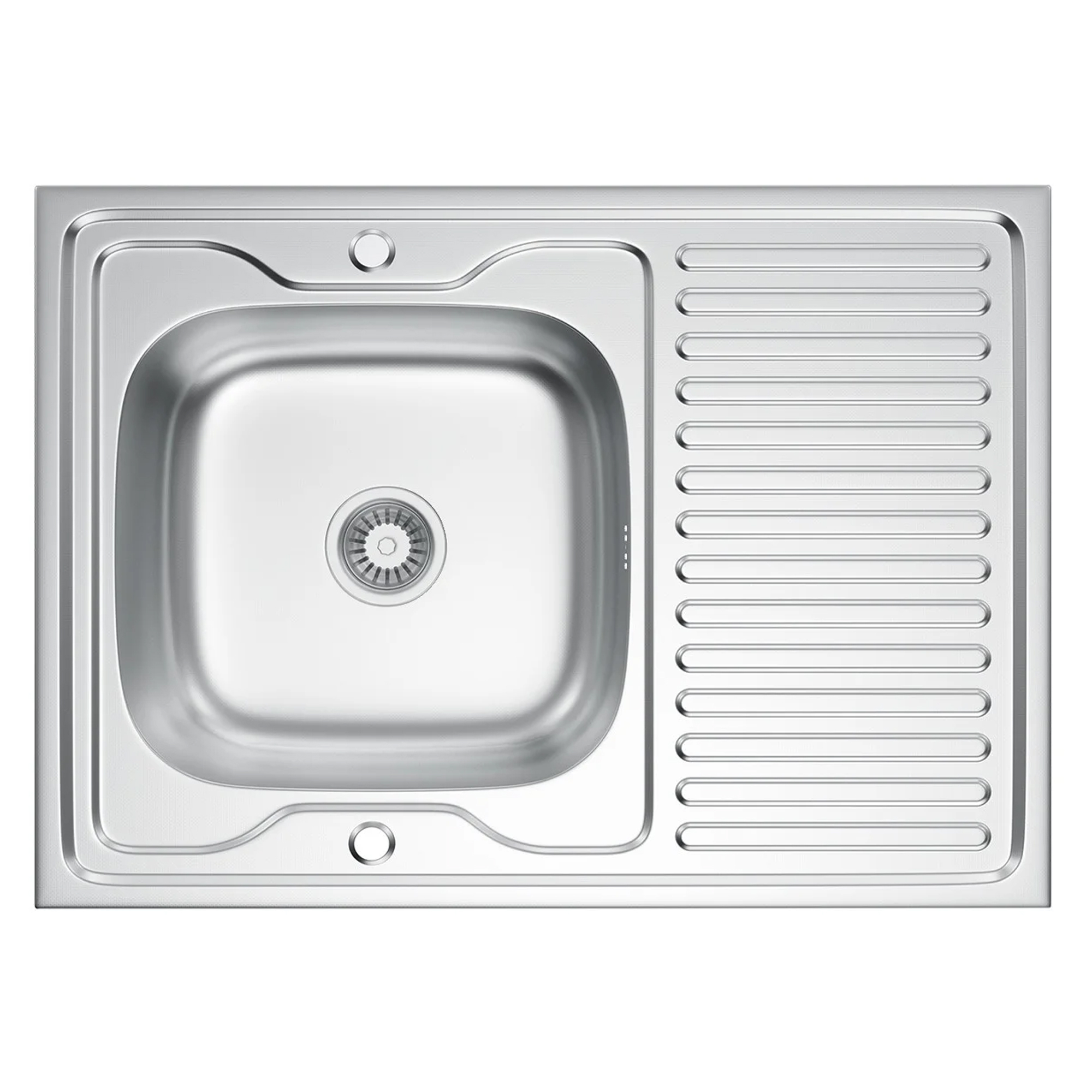 Rustfrit Stål Køkkenvask med Afløbsbakke Lorix Krom Mat-Mikrostruktur 80x50 cm med Vandlås