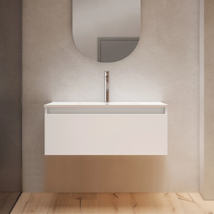 Underskab Blisse Hvid Mat 70x46x28 cm med Vask Hvid Blank