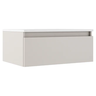 Underskab <strong>Blisse</strong>  Beige Mat 70x46x28 cm med Vask Hvid Blank