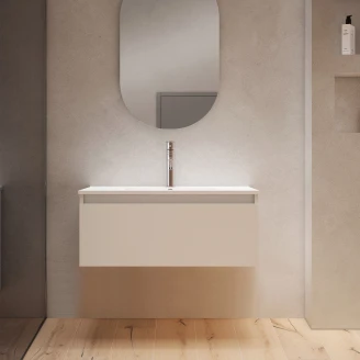 Underskab <strong>Blisse</strong>  Beige Mat 70x46x28 cm med Vask Hvid Blank