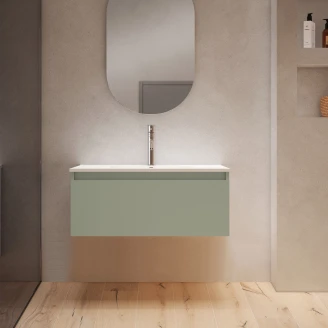 Underskab <strong>Blisse</strong>  Oliven Mat 70x46x28 cm med Vask Hvid Blank