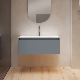 Underskab <strong>Blisse</strong>  Blå Mat 70x46x28 cm med Vask Hvid Blank