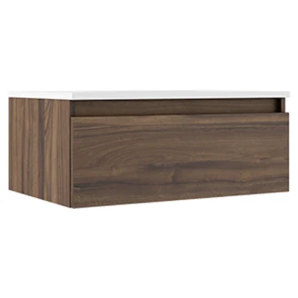 Underskab <strong>Blisse</strong>  Valnød Mat 70x46x28 cm med Vask Hvid Blank