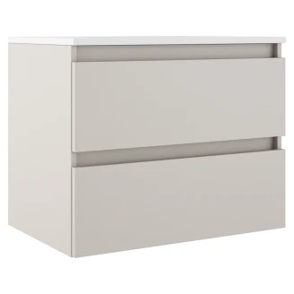 Underskab <strong>Blisse</strong>  Beige Mat 70 cm med To Skuffer & Vask Hvid Blank