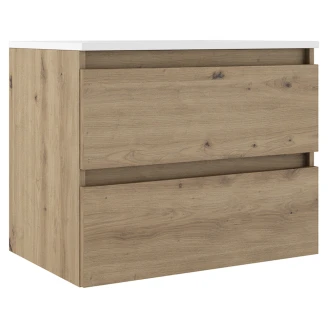 Underskab <strong>Blisse</strong>  Eg Mat 70 cm med To Skuffer & Vask Hvid Blank