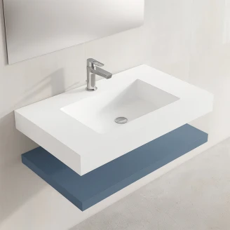 Komplet Badeværelsesmøbel <strong>Cavo</strong>  80 cm Mineralmarmor Håndvask & Bordplade Blå Mat