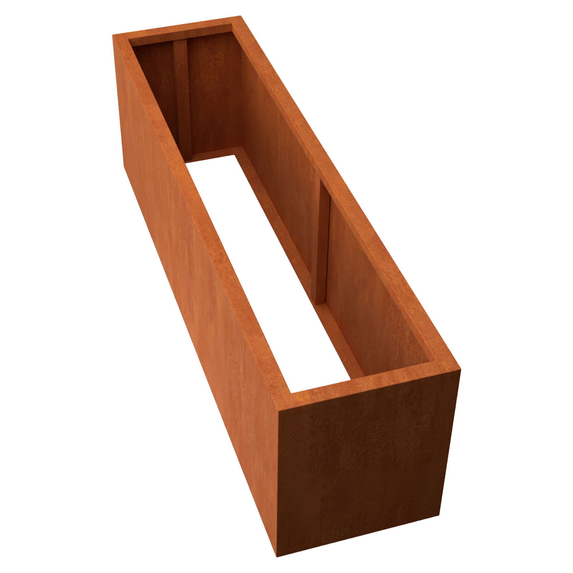 Plantekasse uden bund Arbori Cortenstål 200x50x60 cm