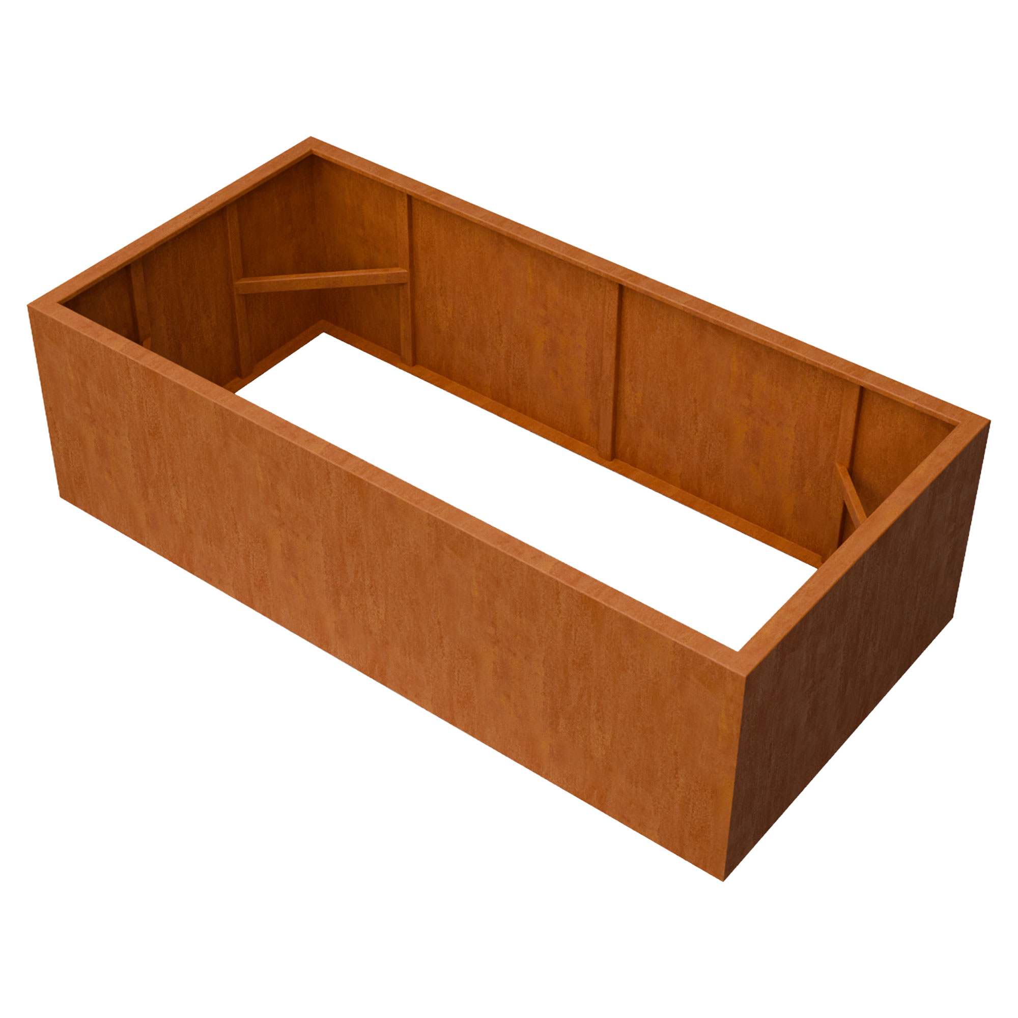 Plantekasse uden bund Arbori Cortenstål 200x100x60 cm