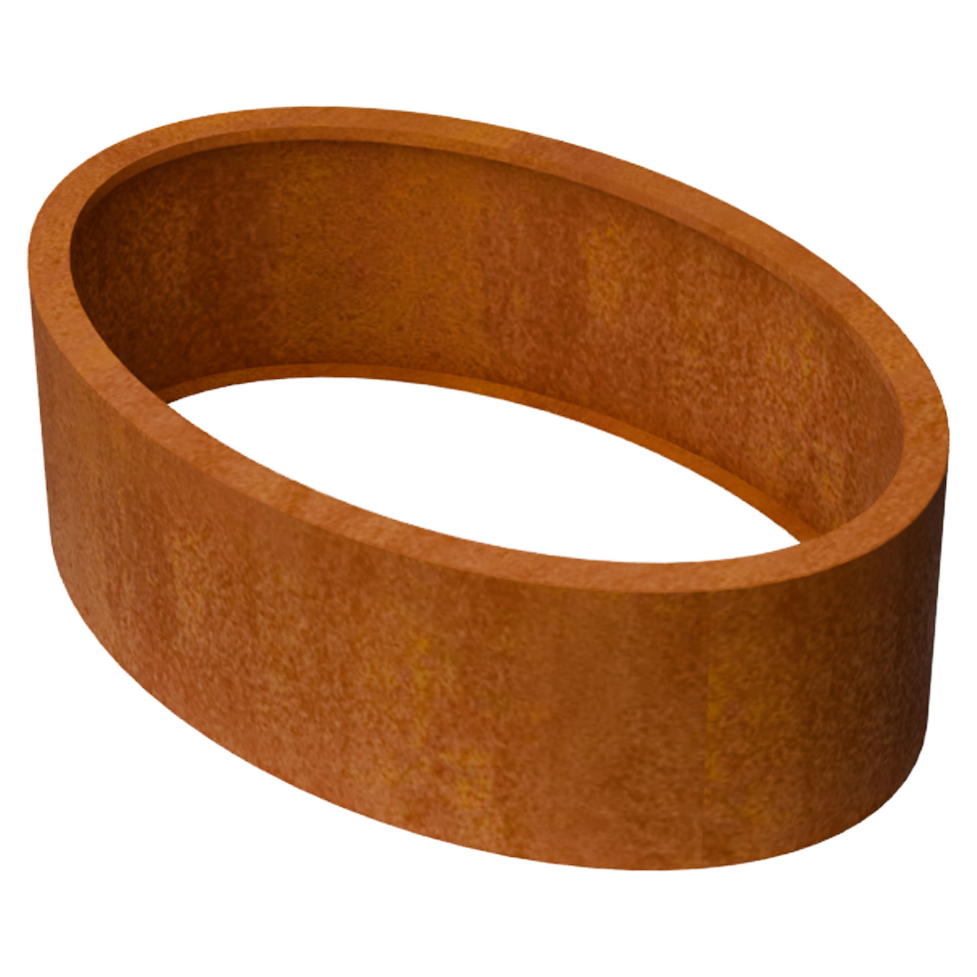 Plantekasse uden bund Ovalis Cortenstål 120x80x40 cm