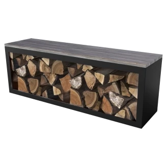 Brændestativ <strong>Beltaro</strong>  Sort 150x39x50 cm