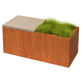 Plantekasse med siddeplads <strong>Florex</strong>  Cortenstål 100 cm