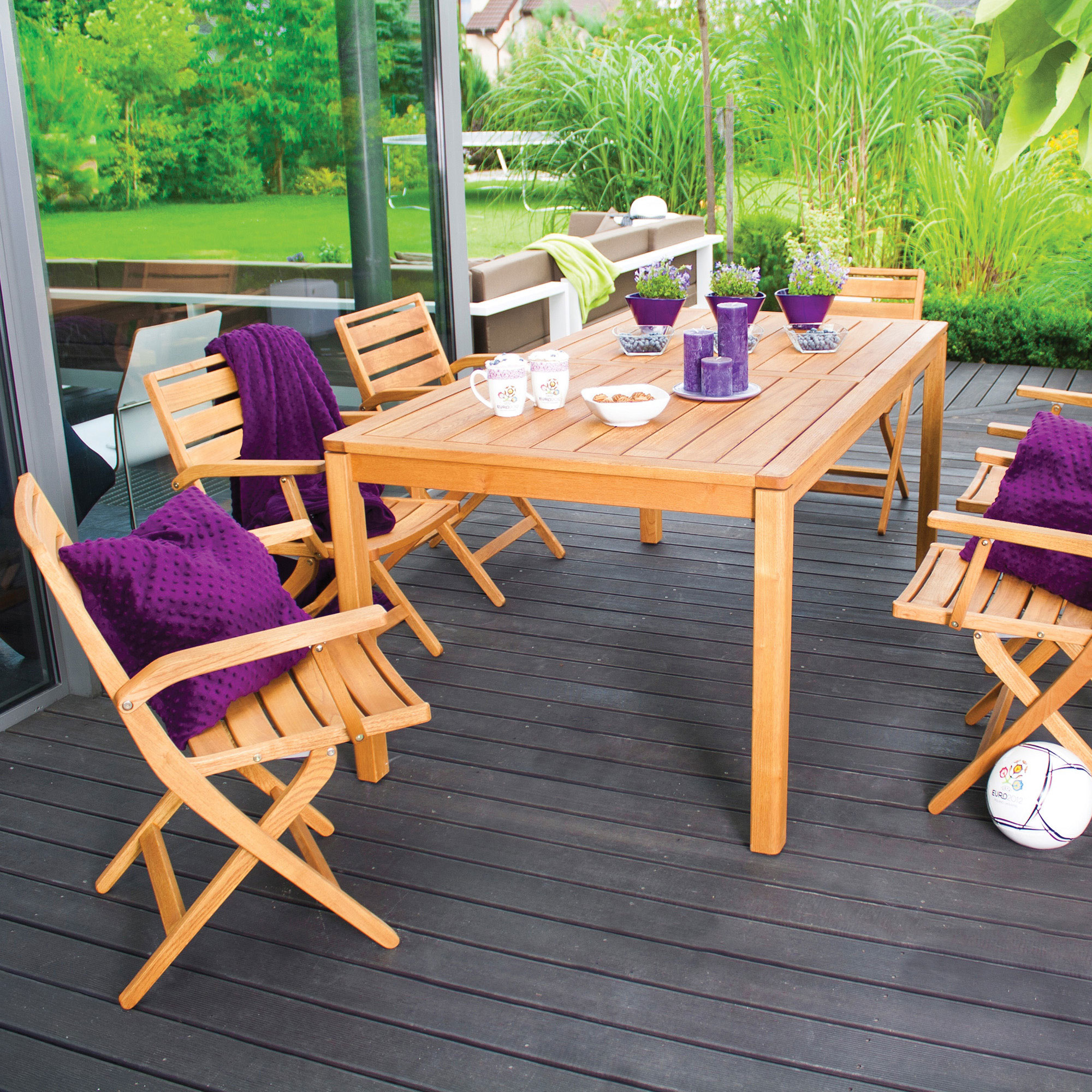 Havesæt Creston med Bord 180 cm & 6 Stole Træ