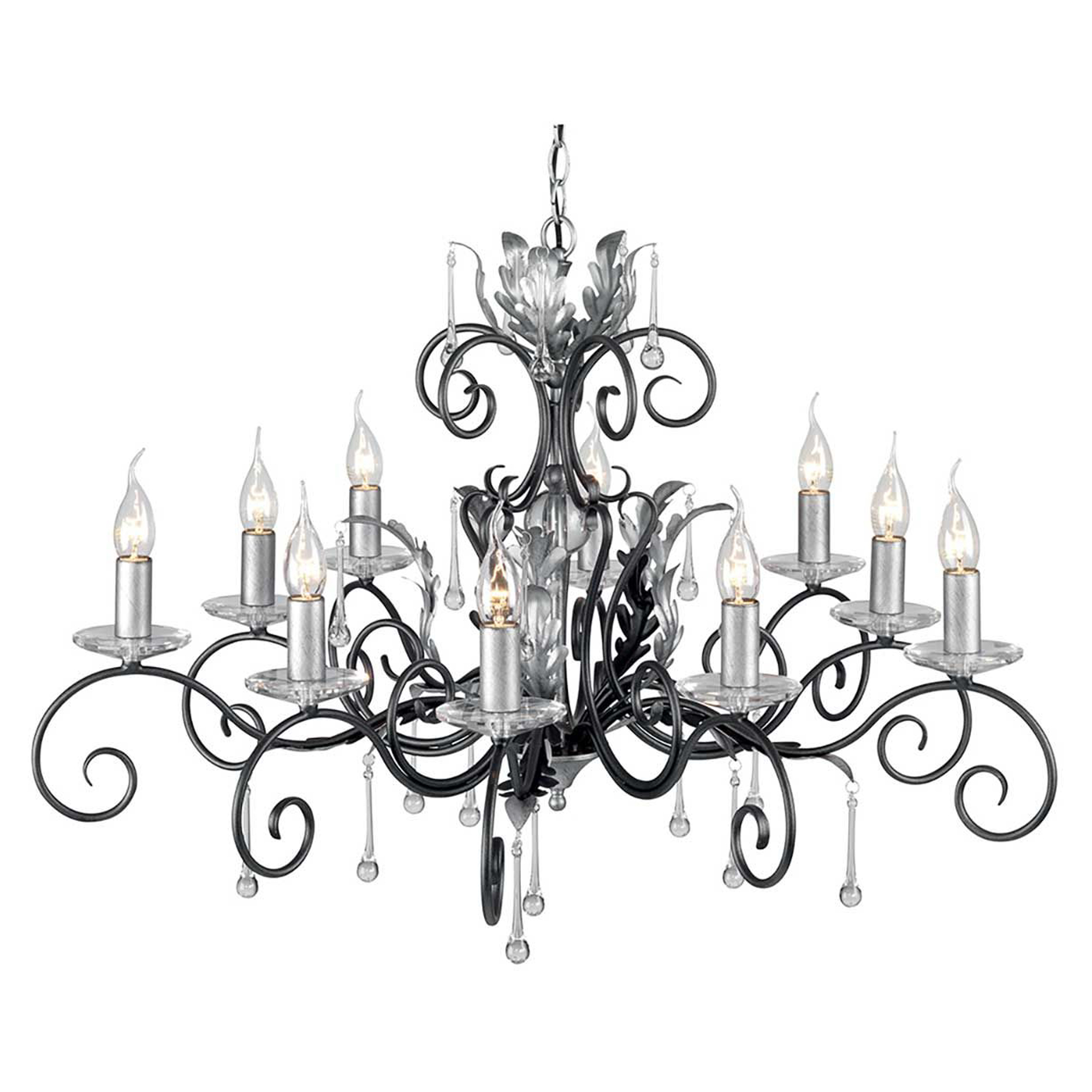 Elstead Hængende Lampe Amarilli Sort, Sølv