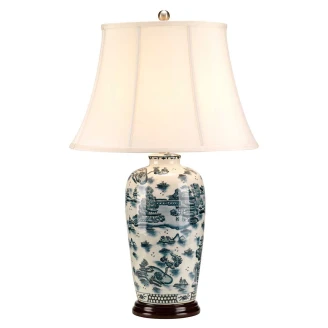 Elstead Bordlampe <strong>Blue Traditional</strong>  Blå, Hvid