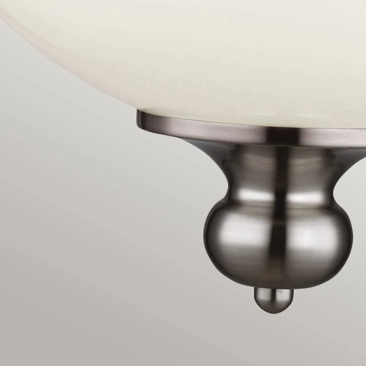 Feiss Hængende Lampe L Parkman Børstet Stål, Hvid