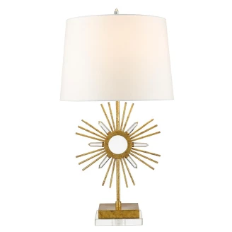 Gilded Nola Bordlampe <strong>Sun King</strong>  Guld