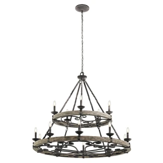 Kichler Hængende Lampe <strong>Taulbee</strong>  Vejrbidt Zink Ø 112 cm