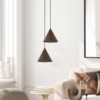 Hængende Lampe <strong>Seattle</strong>  Brun Mat Ø 21 cm