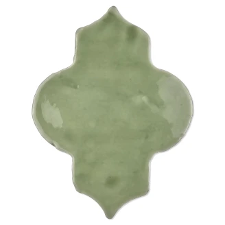 Alteret Håndlavet Vægflise <strong>Arabesque</strong>  Jadegrøn Blank 12x15 cm