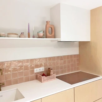 Alteret Håndlavet Vægflise <strong>Base Alteret</strong>  Kamel Blank 10x10 cm