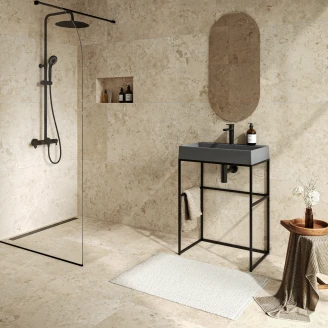 Klinker <strong>Kalksten Fjäll</strong>  Beige Mat-Struktur 3D 60x60 cm