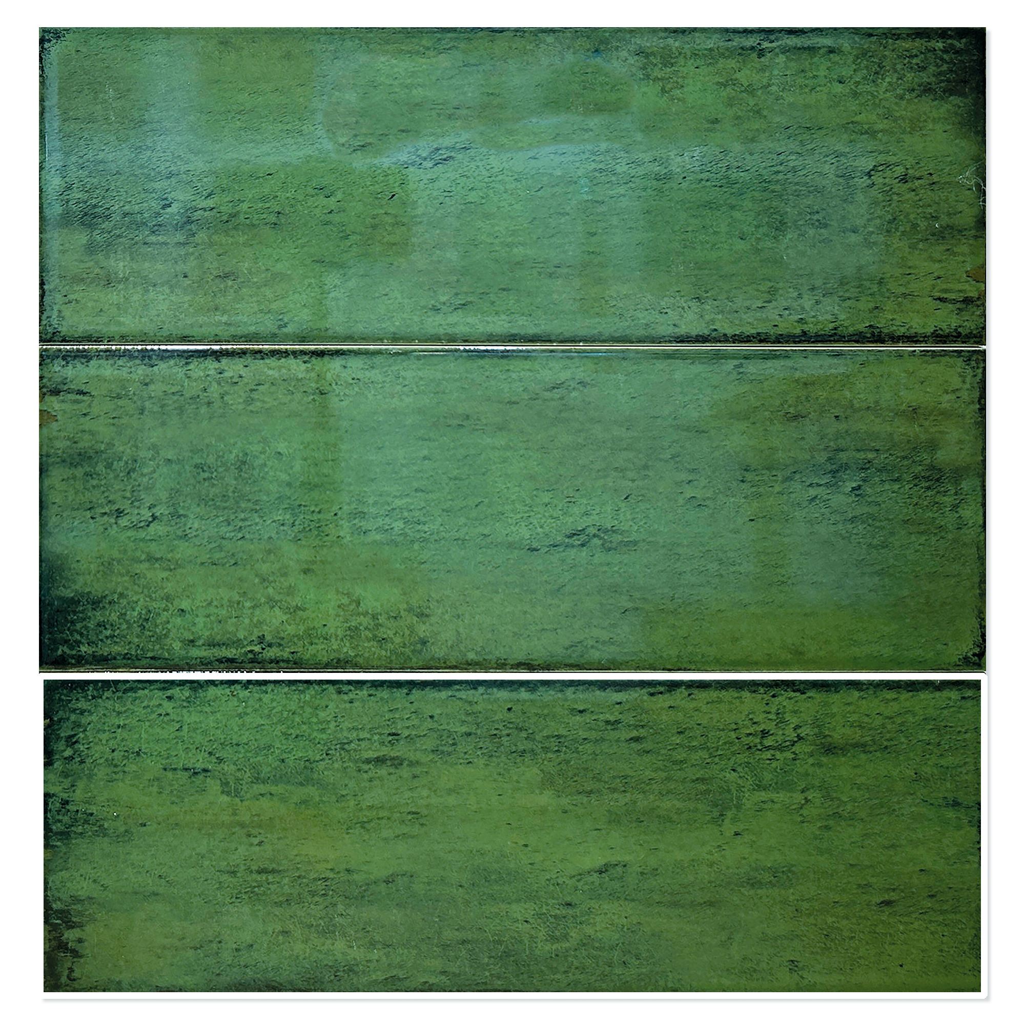 Vægflise Drift Grøn Blank 12x35 cm