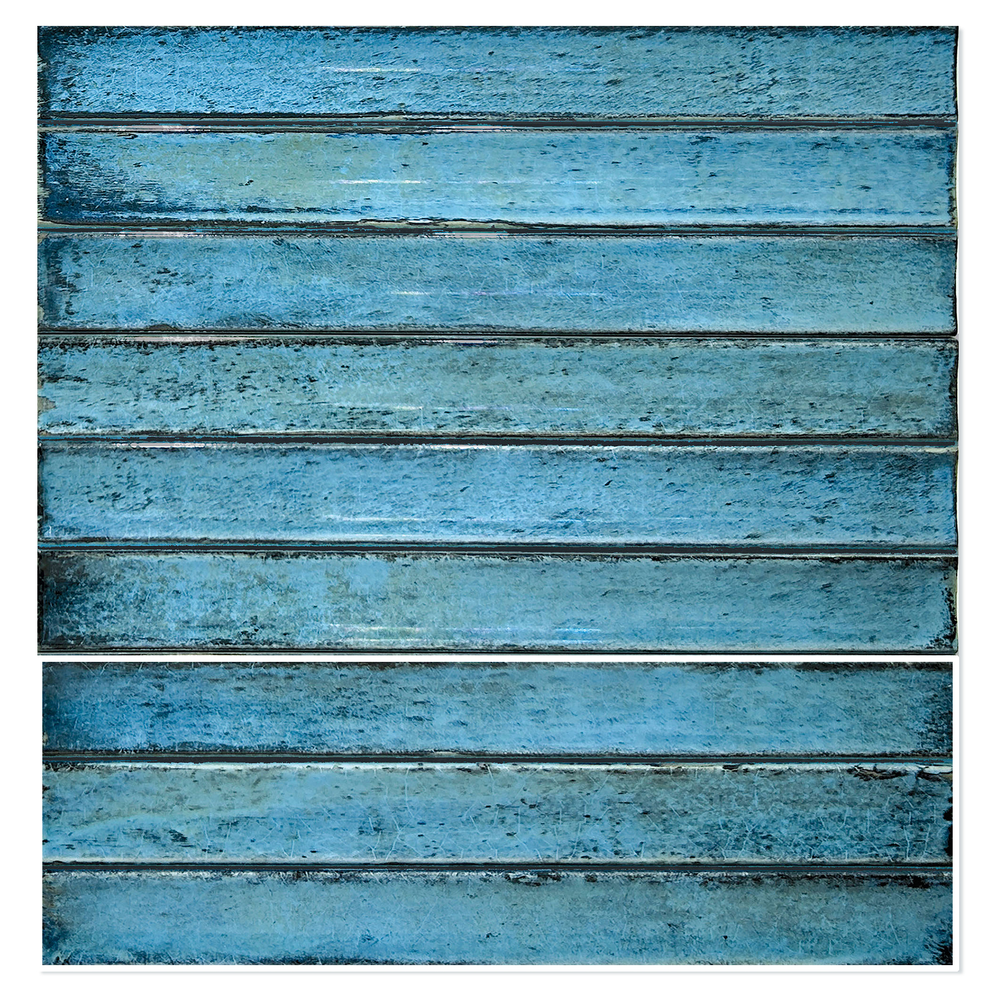 Vægflise Drift Blå Kit Kat Blank-Relief 12x35 cm