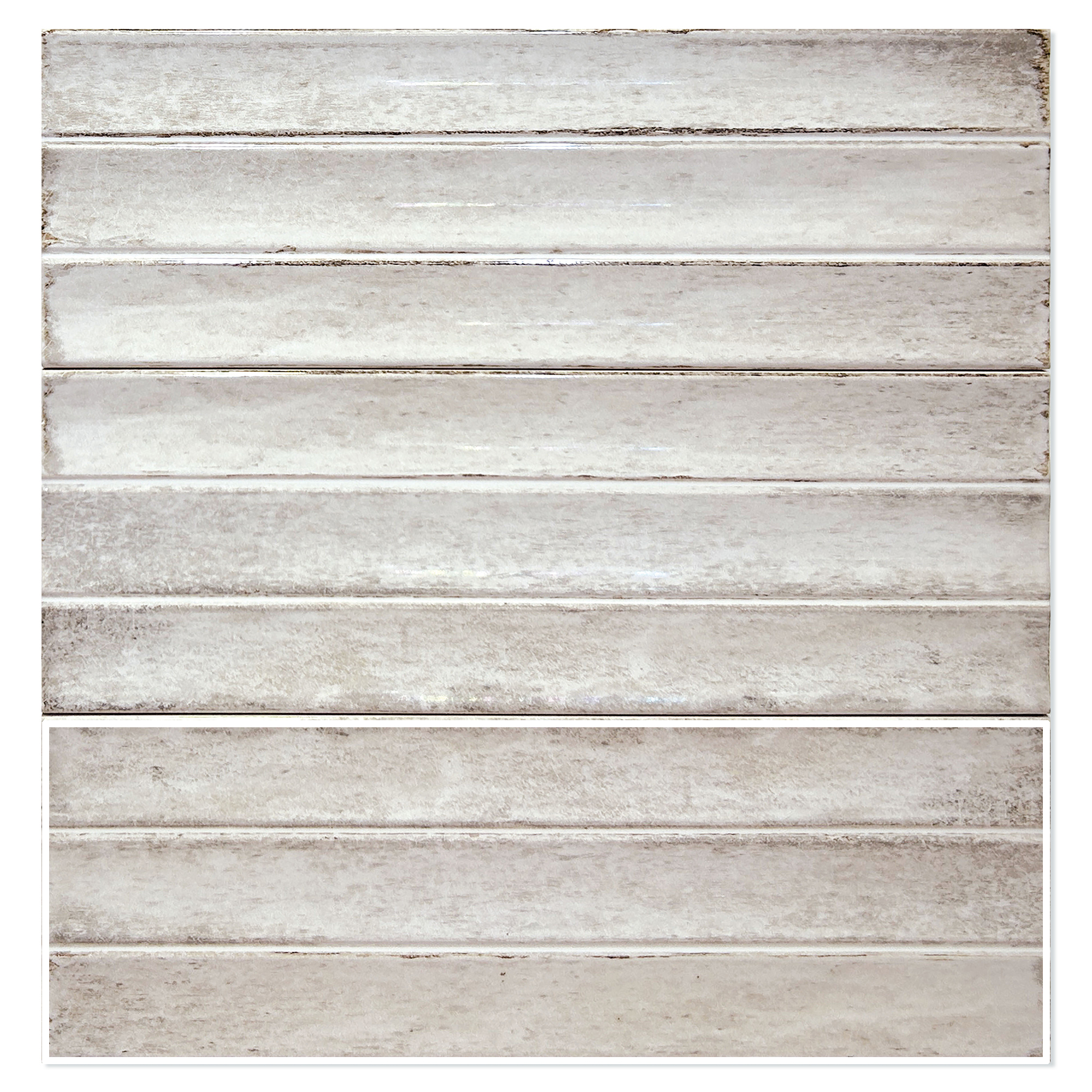 Vægflise Drift Beige Kit Kat Blank-Relief 12x35 cm