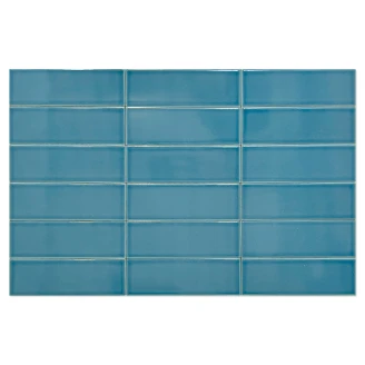 Vægflise <strong>Modul</strong>  Blå Blank 5x15 cm