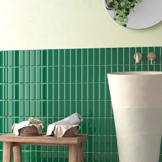 Vægflise <strong>Modul</strong>  Grøn Facade Blank 5x15 cm