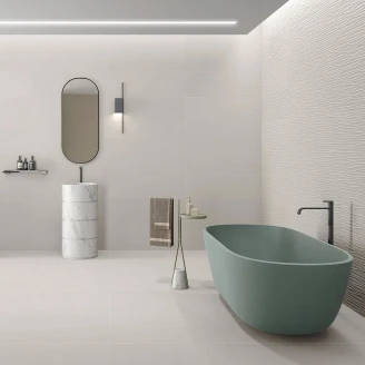 Kakel <strong>Kysten</strong>  Hvid Dekor Mat-Relief 30x90 cm (Rød pasta)