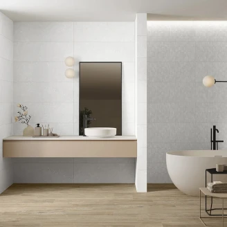 Vægflise <strong>Nalin</strong>  Hvid Mat-Relief 30x90 cm