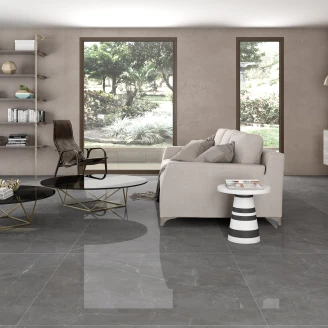 Marmor Klinker <strong>Miran</strong>  Mørkegrå Poleret 90x90 cm