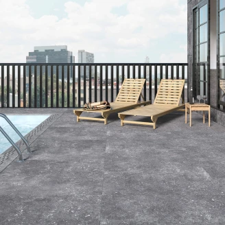 Udendørs Klinker <strong>Lagra</strong>  Mörkgrå Mat 90x90 cm Tykkelse 20 mm