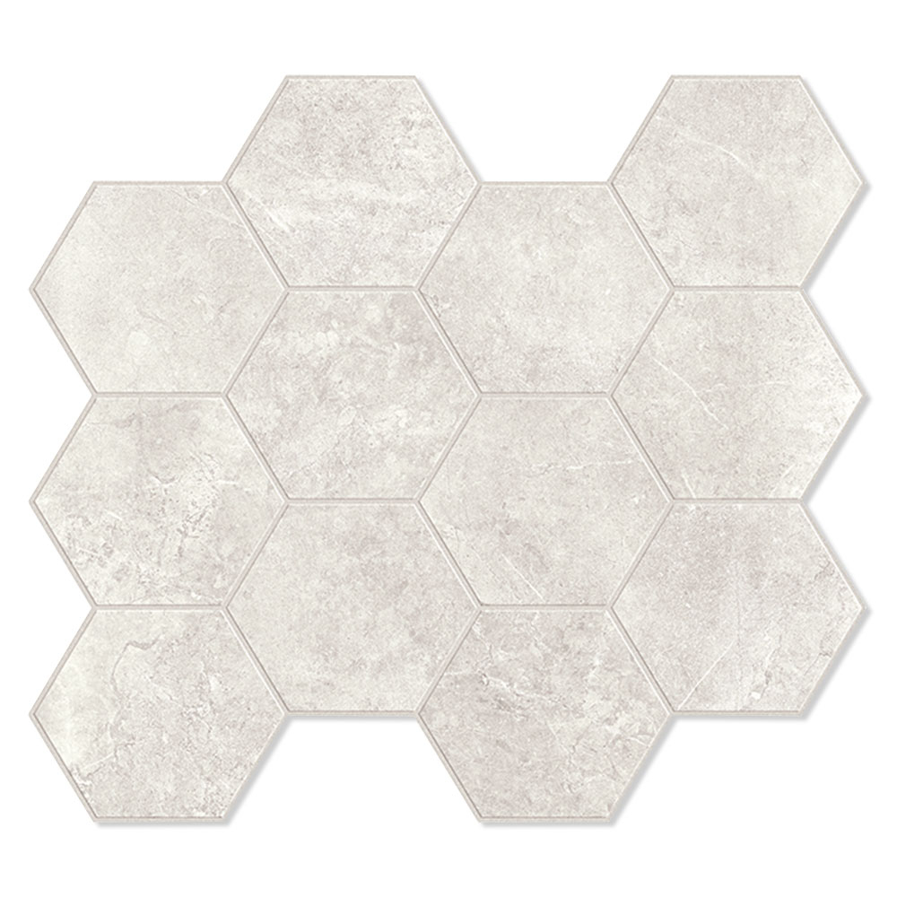 Unicomstarker Heksagon Mosaik Klinker Evostone Ivory Mat 30x34 cm