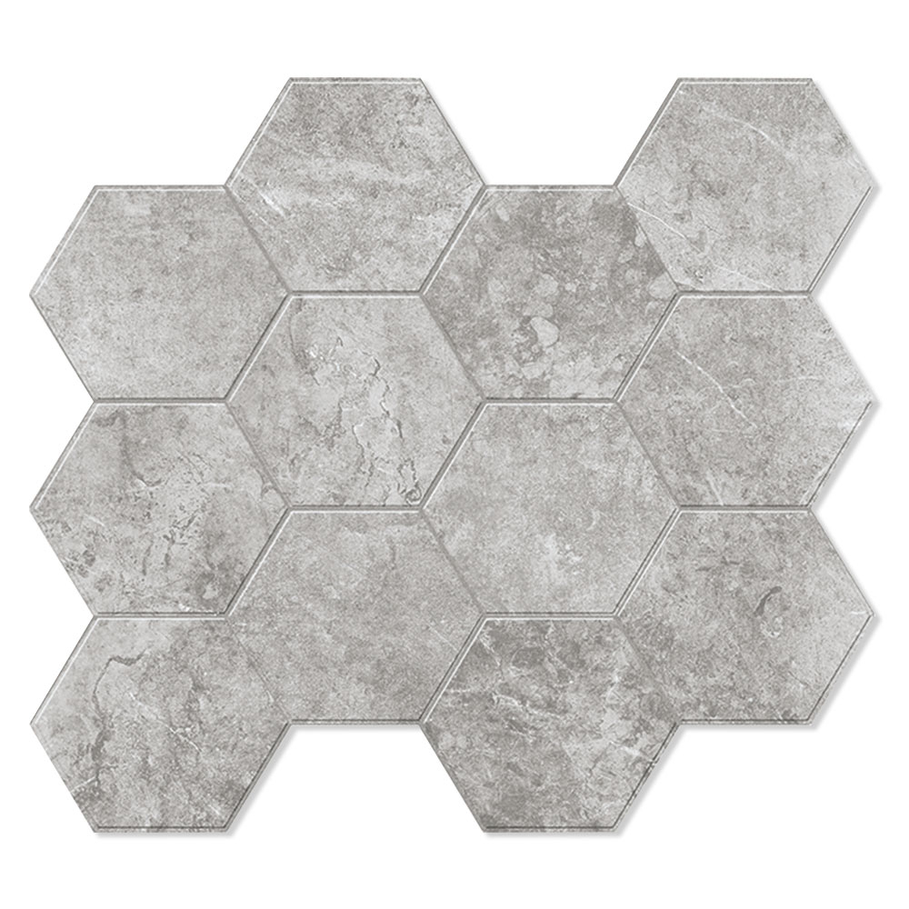 Unicomstarker Heksagon Mosaik Klinker Evostone Mist Mat 30x34 cm