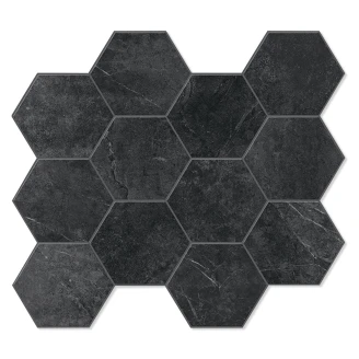 Unicomstarker Heksagon Mosaik Klinker <strong>Evostone</strong>  Graphite Mat 30x34 cm