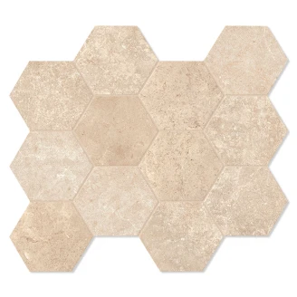 Unicomstarker Heksagon Mosaik Klinker <strong>Pierre Neuve</strong>  Creme Mat 30x34 cm