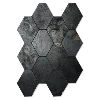 Unicomstarker Heksagon Mosaik Klinker <strong>Oxid</strong>  Iron Mat 25x34 cm