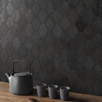 Unicomstarker Heksagon Mosaik Klinker <strong>Oxid</strong>  Iron Mat 25x34 cm