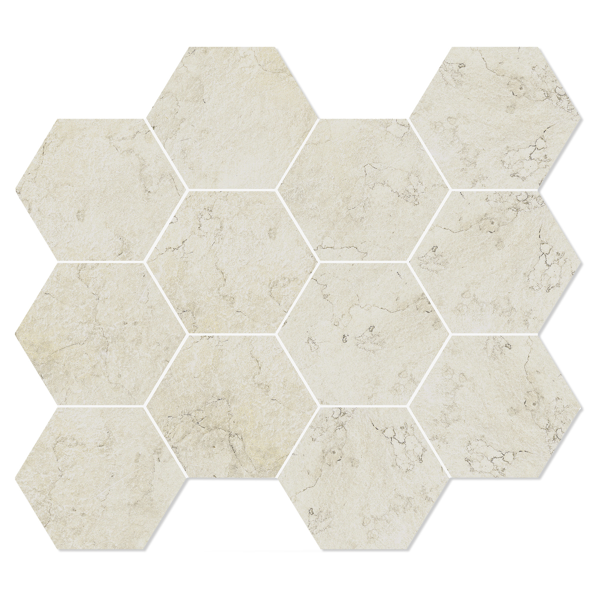 Unicomstarker Heksagon Mosaik Mosaik Klinker Marmorea Biancone Mat 30x34 cm