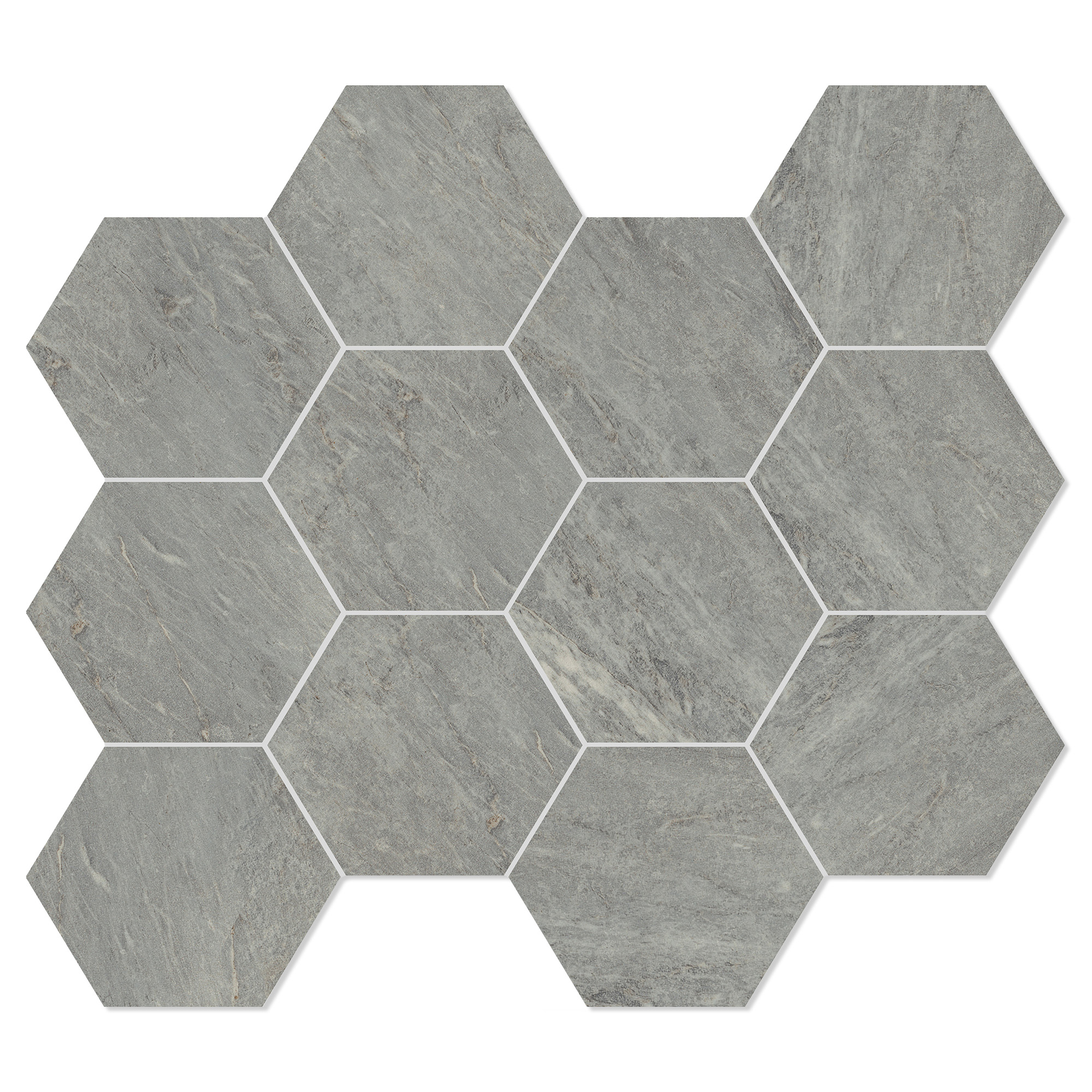 Unicomstarker Heksagon Mosaik Mosaik Klinker Marmorea Bardiglio Mat 30x34 cm