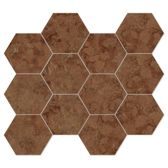 Unicomstarker Heksagon Mosaik Mosaik Klinker <strong>Marmorea</strong>  Rosso Verona Mat 30x34 cm