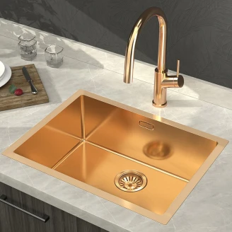 Rustfrit Stål Køkkenvask <strong>Laretta</strong>  Metal Kobber Mat 60x45 cm