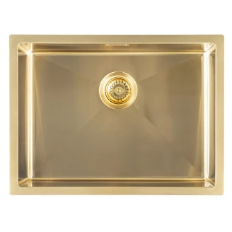 Rustfrit Stål Køkkenvask <strong>Laretta</strong>  Metal Guld Mat 60x45 cm