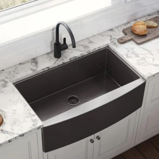 Rustfrit Stål Køkkenvask <strong>Belgravia</strong>  Metal Sort Mat 70x50 cm Butler