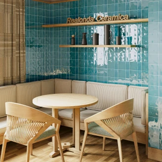 Vægflise <strong>Radiance</strong>  Blågrøn Blank 15x45 cm