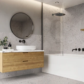 Heksagon Klinker <strong>Dolmix</strong>  Lysegrå Mat 49x56 cm