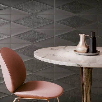 Dekor Vægflise <strong>Sable</strong>  Sort Mat-Relief 15x45 cm